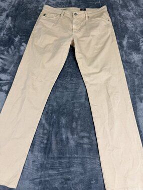 AG Adriano Goldschmied Mens Khaki The Graduate Tailored Leg Pants 32x32